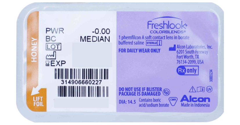Alcon Freshlook monthly color contact lens